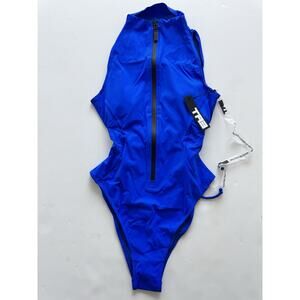 TA3 Sleeveless Surfy One Piece Swimsuit Sz M Reg/long Sapphire Blue